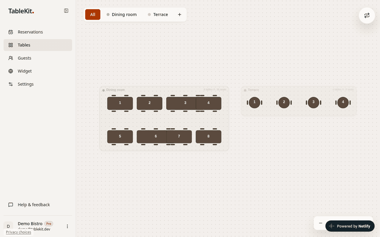 TableKit floor-plan editor